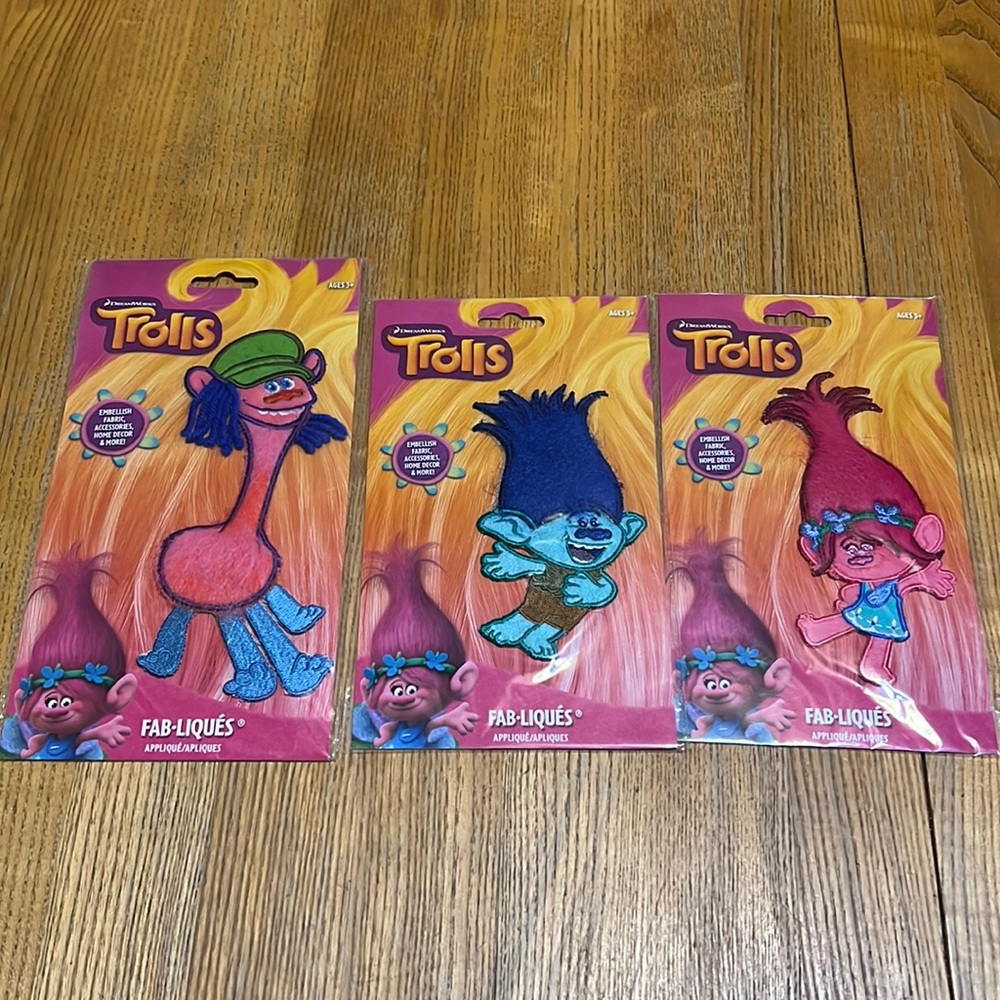 Trolls Embellish Fabric Apliques Set (NEW)